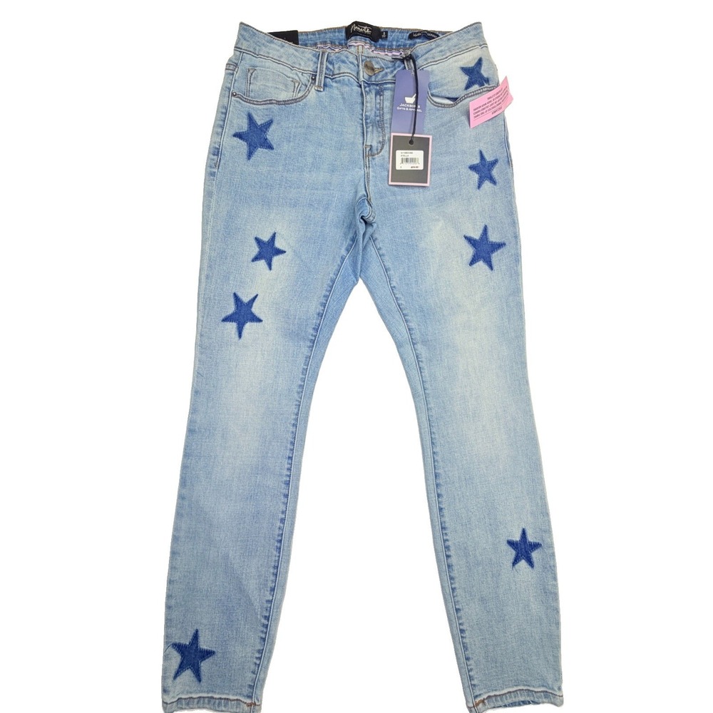 Nanette‎ Lepore Hamilton Skinny Star Print Jeans Women's Size 8 NWT